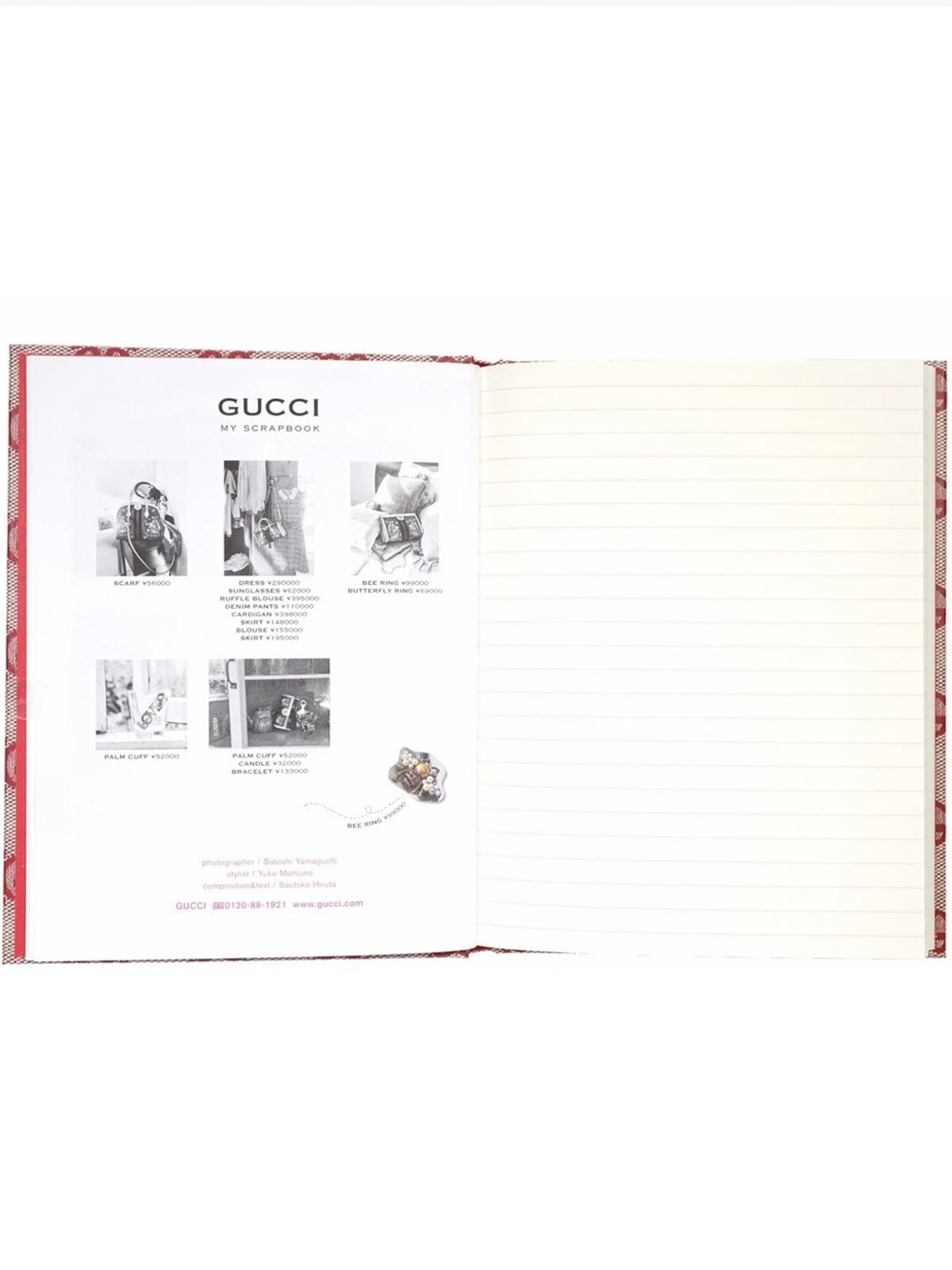 Gucci 'My Scrapbook' GG Monogram Hardcover
Notebook Red Size 7.3 x 5.6" NEW - Picture 4 of 7